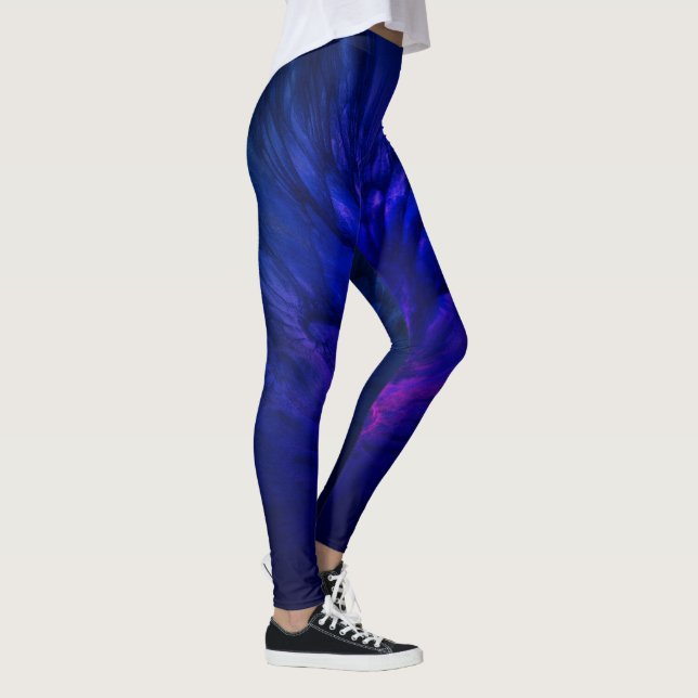 Leggings Alas místicas con plumas azules profundas (Derecha)