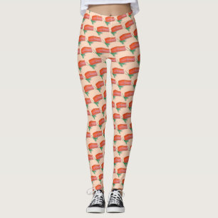 Leggings ALASKA Wild Alaskan Salmon Fish Filet Seafood Food