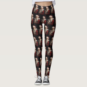 Leggings Alaskan Malamute con Navidades de Santa Claus