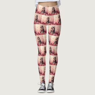 Leggings Alaskan Malamute con Rosas - El día de San Valentí