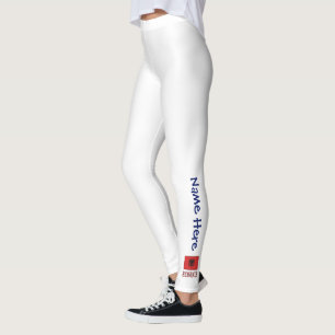 Leggings Albania y bandera albanesa con tu nombre