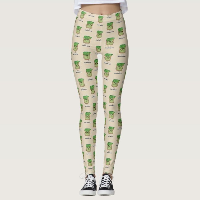 Leggings Albornoces de aguacate con hipster y pelo gris (Anverso)