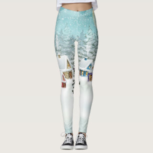 Leggings Aldea de invierno: paisaje nevado