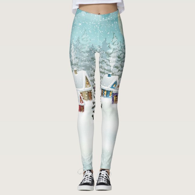 Leggings Aldea de invierno: paisaje nevado (Anverso)