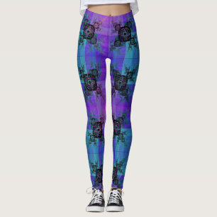 Leggings Alegramientos de Alegría Fractal Aqua y Lilac