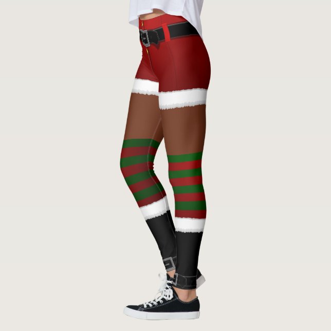 Leggings Alegramientos divertidos de los Navidades de Santa (Izquierda)