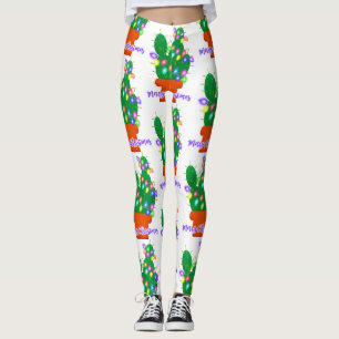Leggings alegre navidad cactus