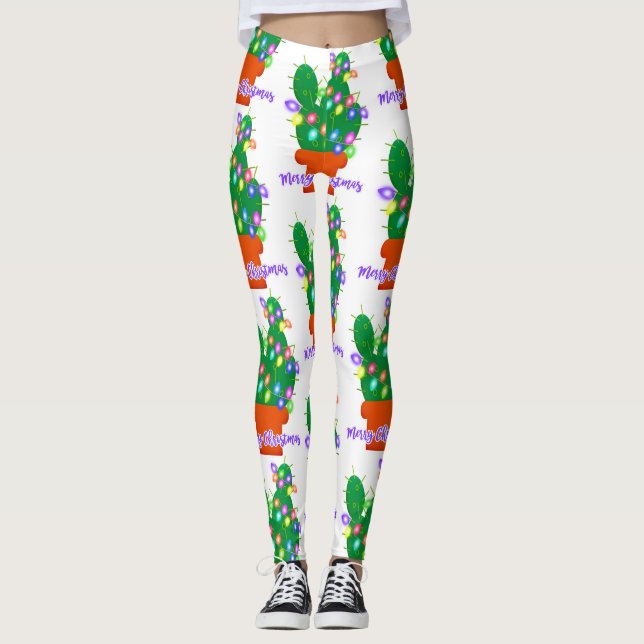 Leggings alegre navidad cactus (Anverso)