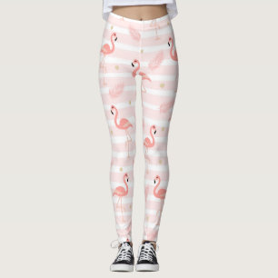 Leggings Alegre patrón sin fisuras de flamenco rosa
