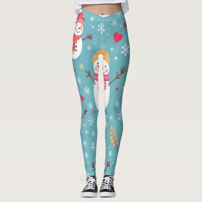 Leggings Alegres Snowmen (Anverso)