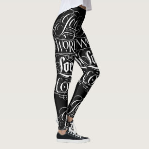 Leggings Alegría blanca negra a poner letras del navidad