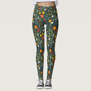 Leggings Alegría en flor: Patrón floral de primavera