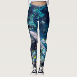Leggings Aleta de las aletas: Tiburones del filón con los