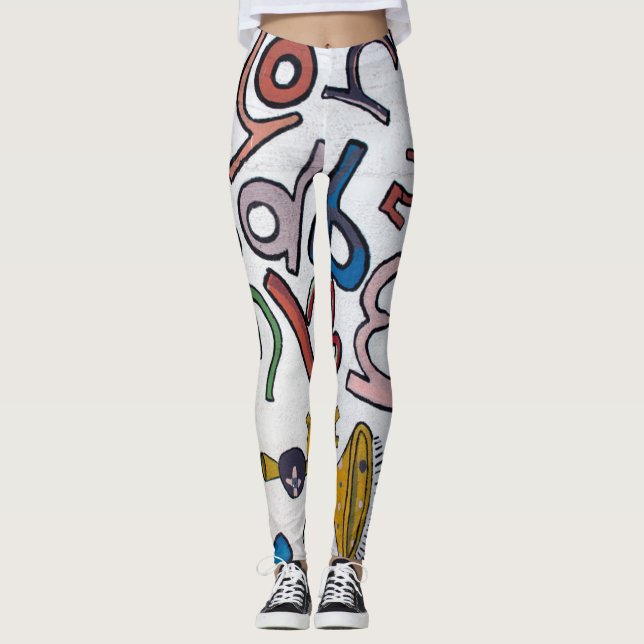 Leggings Alfabeto Colorido (Anverso)