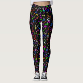 Leggings Alfabeto de piernas negras