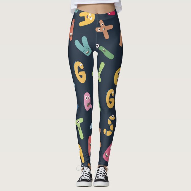 Leggings Alfabetos de los monstruos (Anverso)