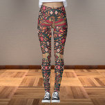 Leggings Alfombra floral india vintage con aves y animales<br><div class="desc">Alfombra floral india vintage con aves y animales</div>