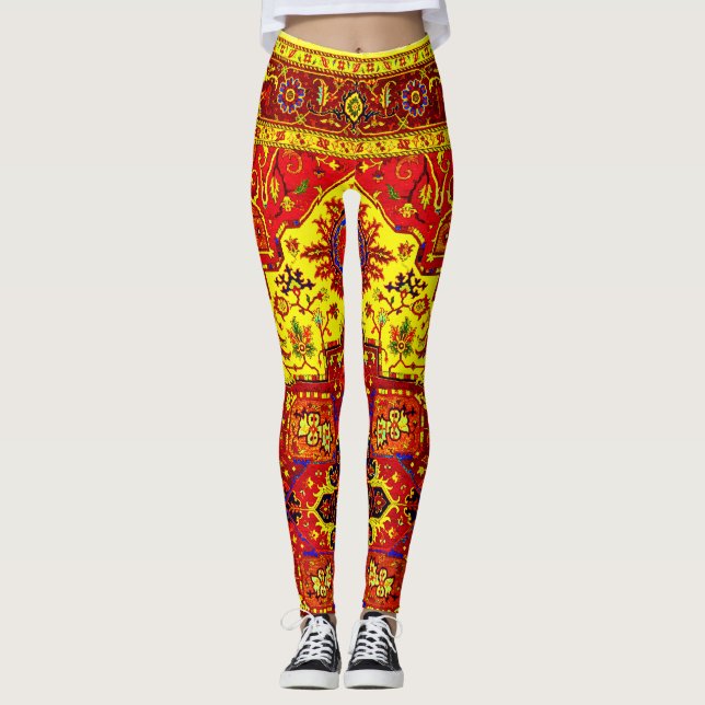 Leggings ALFOMBRA PERSA - Rojo y Amarillo (Anverso)