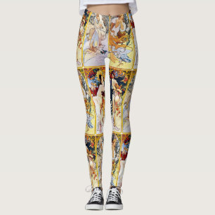 Leggings Alfons Mucha 1895 las cuatro estaciones