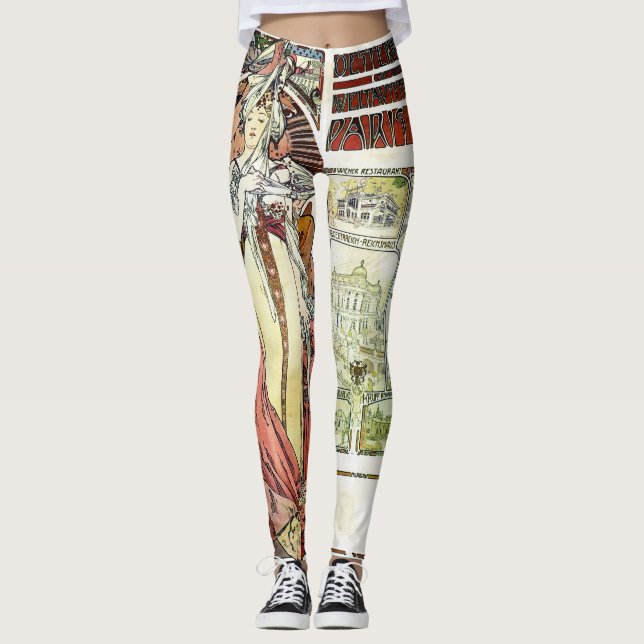 Leggings Alfons Mucha 1900 Pabellón austriaco (Anverso)