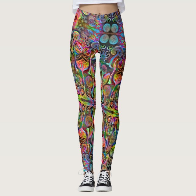 Leggings "Algaehuasca, "polainas de la impresión por Dax + (Anverso)