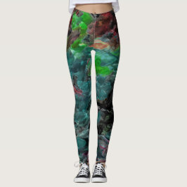 Leggings Algas ou corais do mar com efeito onda