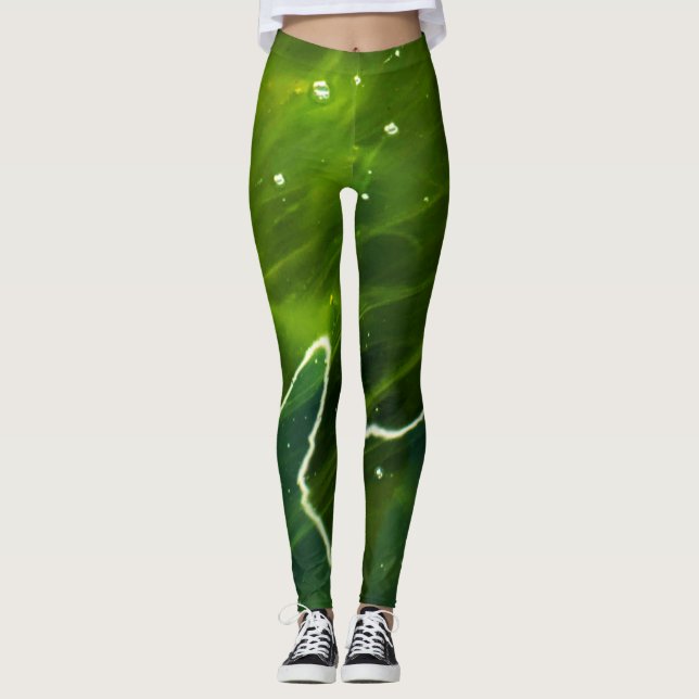 Leggings Algas verdes y laca acuática (Anverso)