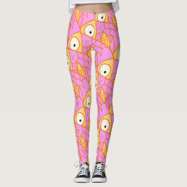 Leggings ¡Algo sospechoso! bonito pez rosa artístico
