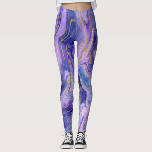 Leggings Algodón de Azúcar Etéreo Mármol Fantasía Acuarela
