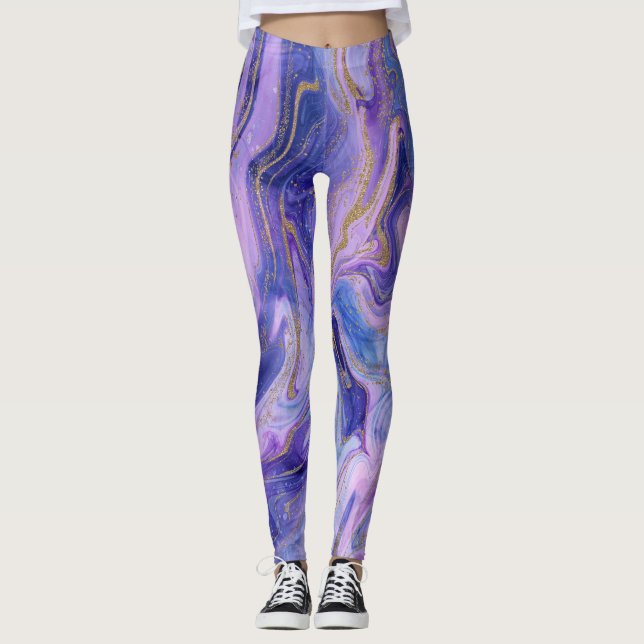 Leggings Algodón de Azúcar Etéreo Mármol Fantasía Acuarela  (Anverso)