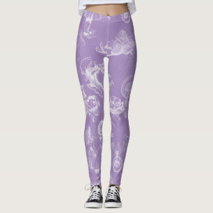 Leggings Alicia en polainas de la lavanda del tiempo del té