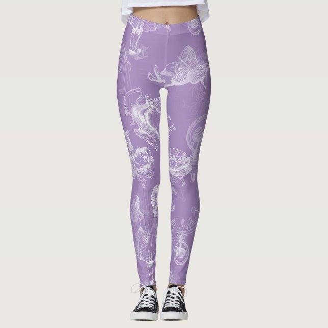 Leggings Alicia en polainas de la lavanda del tiempo del té (Anverso)