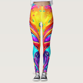 Leggings Alien del ciborg galáctico con brillo neón