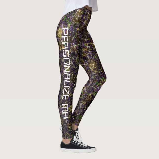 Leggings Alien Treasure Trove Galaxy Purpurina PERSONALIZAD (Derecha)
