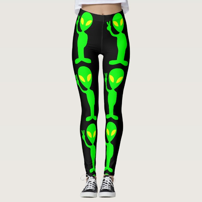 Leggings ALIEN VERDE HOMBRE YOGA PANTA ARTÍCULOS graciosos (Anverso)