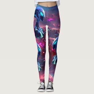 Leggings Alien Wisdom Psychedelic Scifi Art