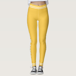 Leggings Alimentado por plantas Vegan amarillo brillante mí