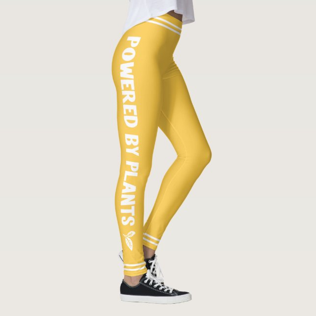 Leggings Alimentado por plantas Vegan amarillo brillante mí (Derecha)