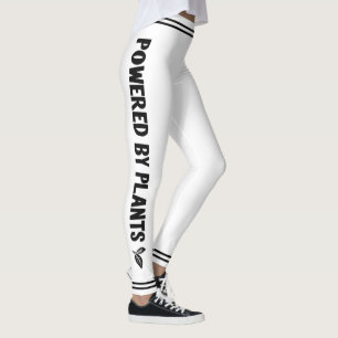 Leggings Alimentado por plantas Vegan rayas negras negras m