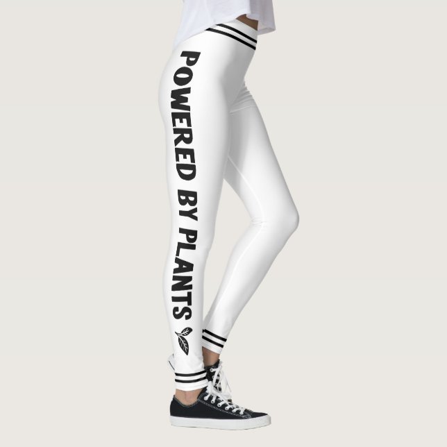 Leggings Alimentado por plantas Vegan rayas negras negras m (Derecha)