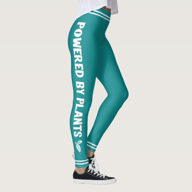 Leggings Alimentado por plantas Vegan verde azulado mínimo (Derecha)