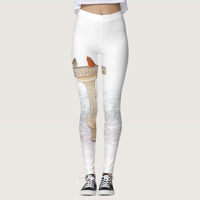 Leggings Alimentando el arte digital de la mañana (Anverso)