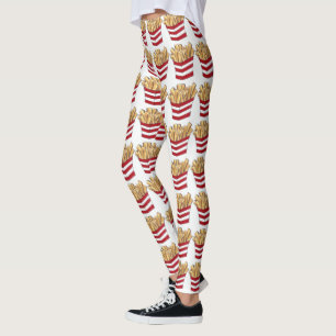 Leggings Alimentos rápidos Fresas fritas Fries Fries Alimen