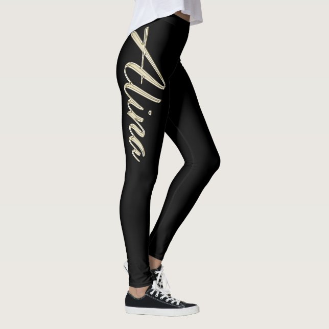 Leggings Alina white gold Handwriting Hose (Derecha)