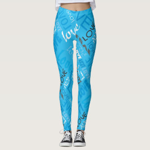 Leggings Alive Cyan Gallery Love Words Art
