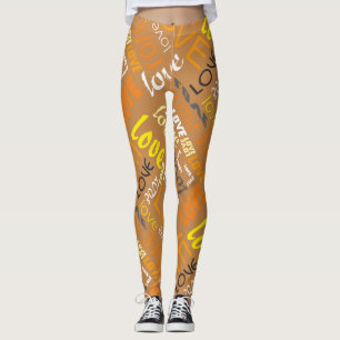 Leggings Alive Naranja Gallery Love Words Art