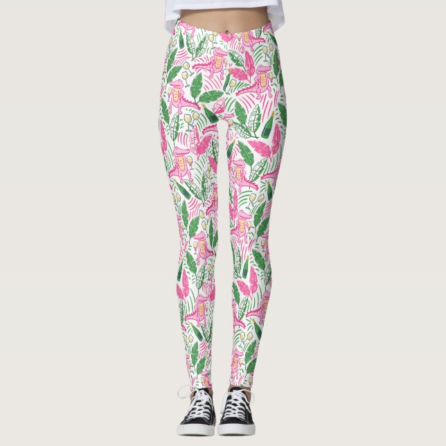 Leggings Alligator Wine Pink Green Preppy (Anverso)