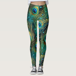Leggings Almohada de lanzamiento de pasión de pavo real