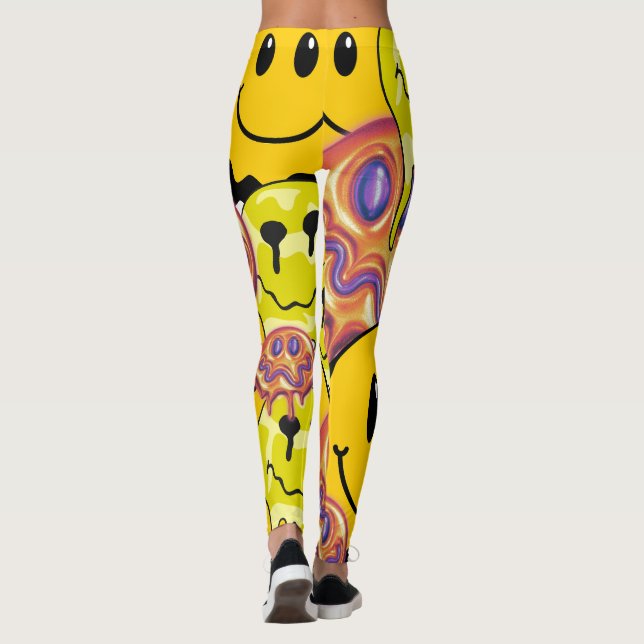 Leggings Almohada Mikitiez Cara Sonriente jardín amarillo (Reverso)