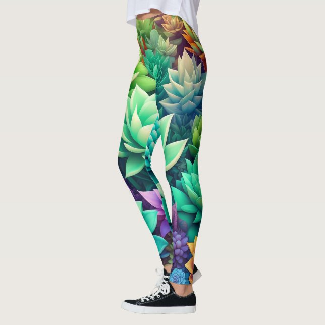 Leggings Aloe Vera y Succulage Collage (Izquierda)